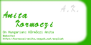 anita kormoczi business card